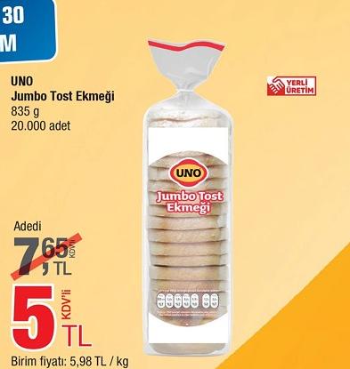 Uno Jumbo Tost Ekmeği 835 g image
