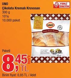 Uno Çikolata Kremalı Kruvasan 300 g 10'lu image