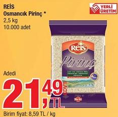 Reis Osmancık Pirinç 2,5 kg image