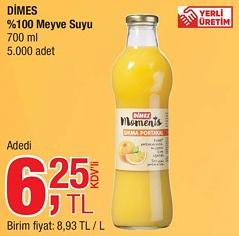 Dimes %100 Meyve Suyu 700 ml image