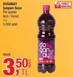 Doğanay Şalgam Suyu Pet Şişede Acılı / Acısız 1 L image