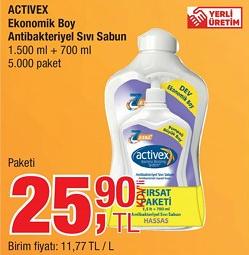 Activex Ekonomik Boy Antibakteriyel Sıvı Sabun 1.500 ml + 700 ml image