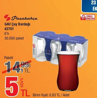 Paşabahçe G4U Çay Bardağı 42701 6'lı image