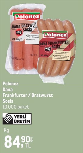 Polonez Dana Frankfurter/Bratwurst Sosis Kg image