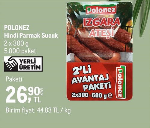 Polonez Hindi Parmak Sucuk 2x300 g image