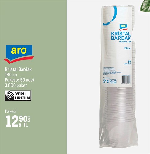 Aro Kristal Bardak 180 cc Pakette 50 Adet image