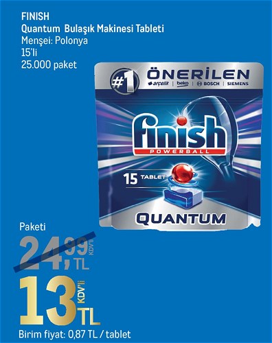 Finish Quantum Bulaşık Makineası Tableti 15'li image