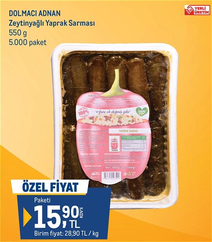 Dolmacı Adnan Zeytinyağlı Yaprak Sarması 550 g image