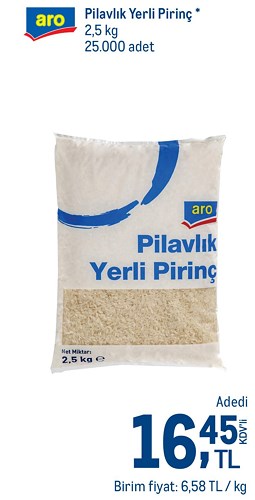 Aro Pilavlık Yerli Pirinç 2,5 kg image