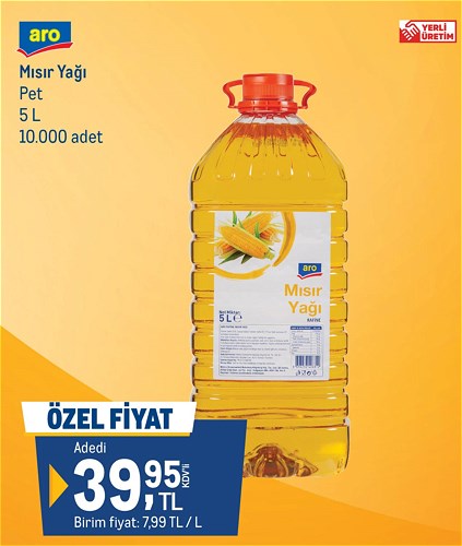 Aro Mısır Yağı Pet 5 L image