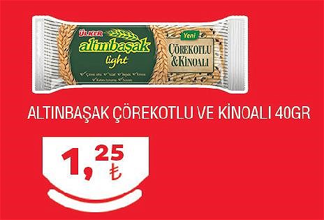 Ülker Altınbaşak Çörekotlu ve Kinoalı 40 Gr image