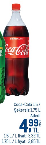Coca Cola 1,5/Şekersiz 1,75 L image