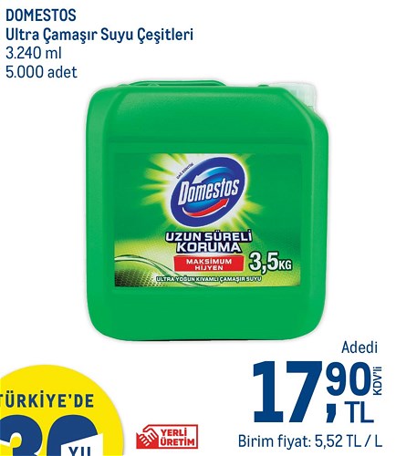 Domestos Ultra Çamaşır Suyu Çeşitleri 3240 ml image