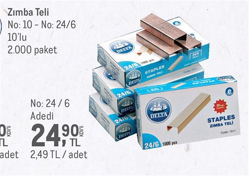 Delta Zımba Teli 10'lu No:24/6 image