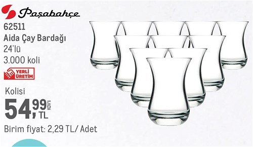 Paşabahçe 62511 Aida Çay Bardağı 24'lü image