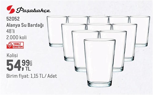 Paşabahçe 52052 Alanya Su Bardağı 48'li image
