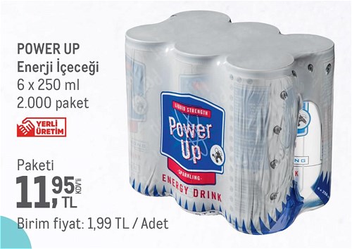 Power Up Enerji İçeceği 6x250 ml image