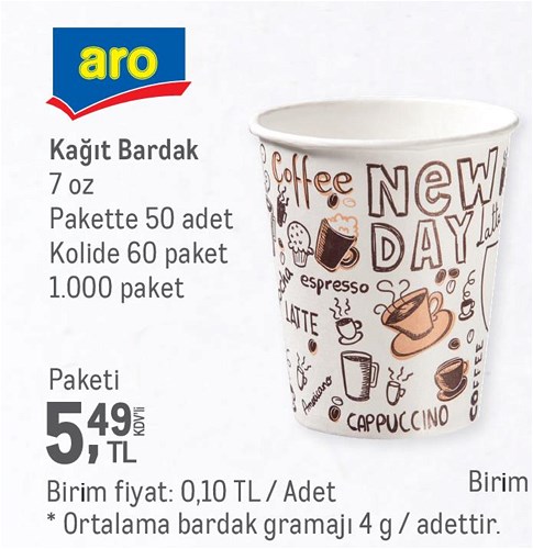 Aro Kağıt Bardak 7 Oz Pakette 50 Adet image