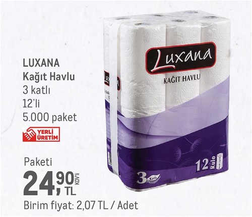 Luxana Kağıt Havlu 3 katlı 12'li image