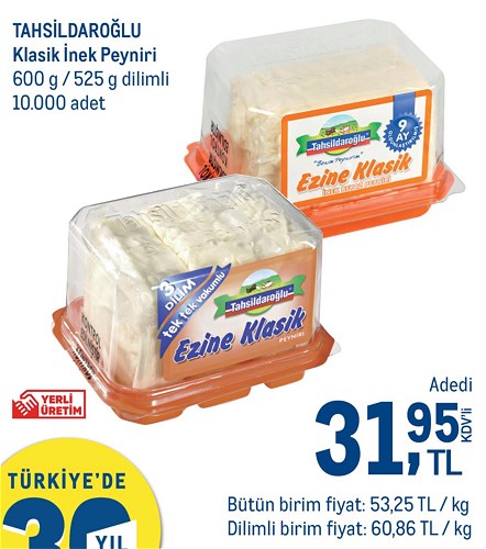 Tahsildaroğlu Klasik İnek Peyniri 600 g/525 g image