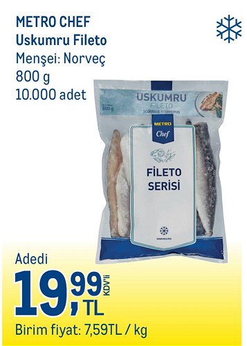 Metro Chef Uskumru Fileto 800 g image