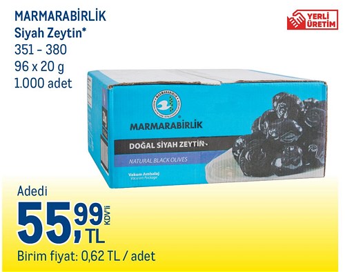 Marmarabirlik Siyah Zeytin 351-380 96x20 g image