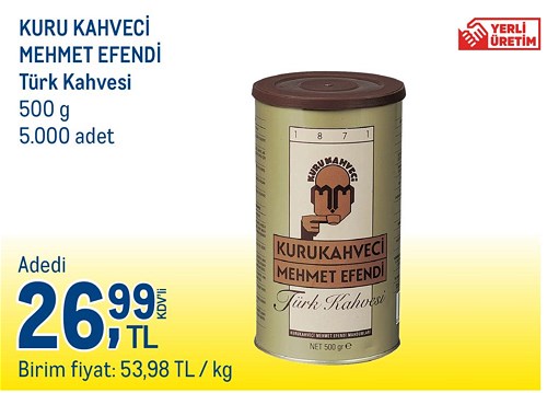 Kuru Kahveci Mehmet Efendi Türk Kahvesi 500 g image