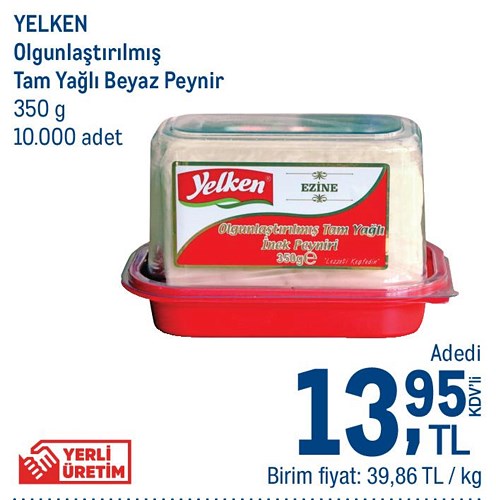 Yelken Olgunlaştırılmış Tam Yağlı Beyaz Peynir 350 g image