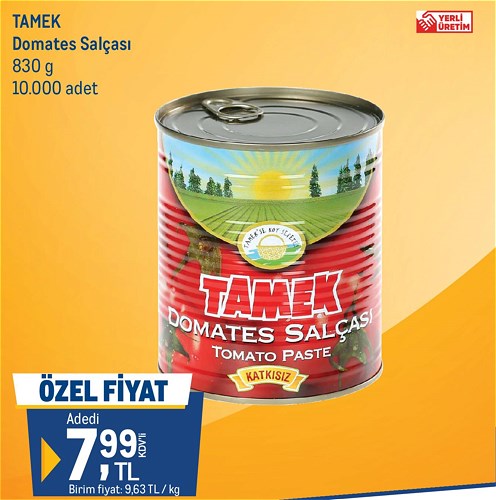 Tamek Domates Salçası 830 g image