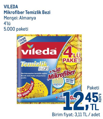 Vileda Mikrofiber Temizlik Bezi 4'lü image