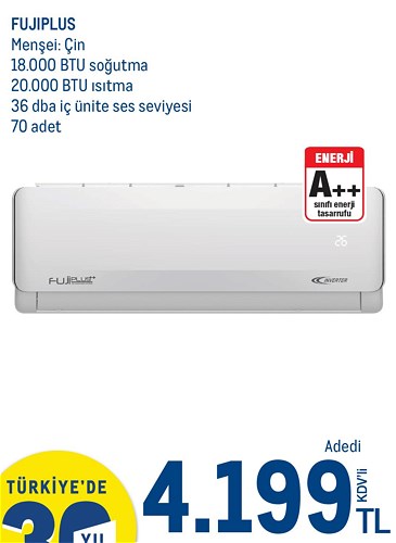 FujiPlus 18000 Btu Soğutma/20000 Btu ısıtma image