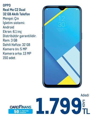 Metro Oppo Real Me C2 Dual 32 GB Akıllı Telefon