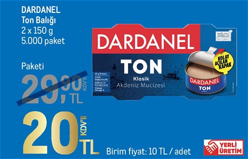 Dardanel Ton Balığı 2x150 G İndirimde Market 