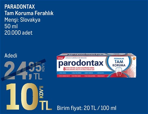 Paradontax Tam Koruma Ferahlık Diş Macunu 50 ml image