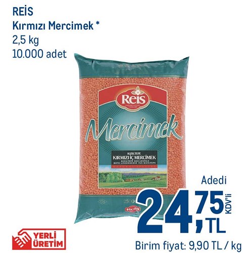 Reis Kırmızı Mercimek 2,5 kg image