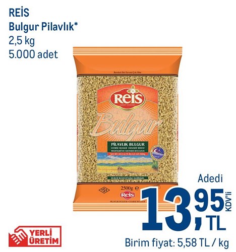 Reis Bulgur Pilavlık 2,5 kg image