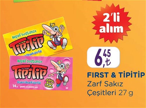 First&Tipitip Zarf Sakız Çeşitleri 27 g image