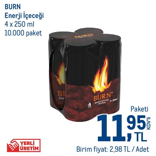 Burn Enerji İçeceği 4x250 ml image