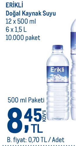 Erikli Doğal Kaynak Suyu 12x500 ml image