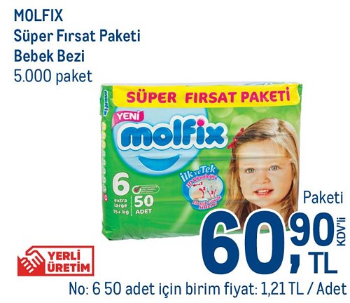 Molfix Süper Fırsat Paketi Bebek Bezi No:6 50 Adet image