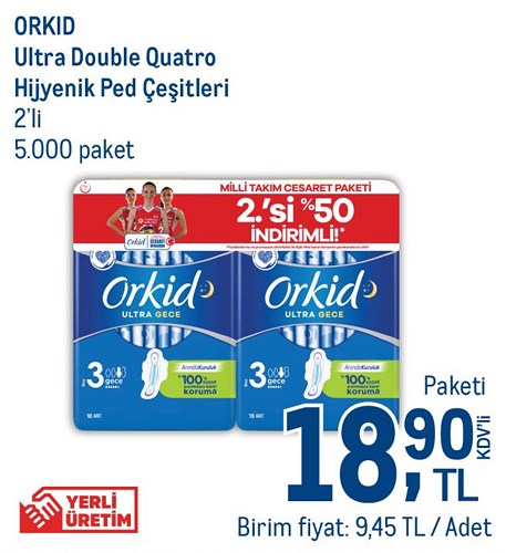 Orkid Ultra Double Quatro Hijyenik Ped Çeşitleri 2'li image