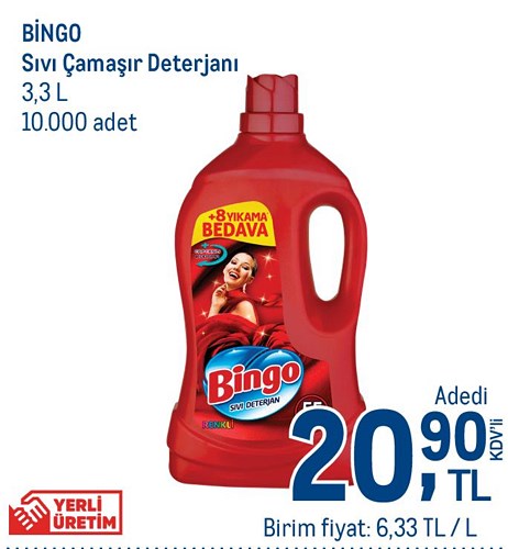 Bingo Sıvı Çamaşır Deterjanı 3,3 l image