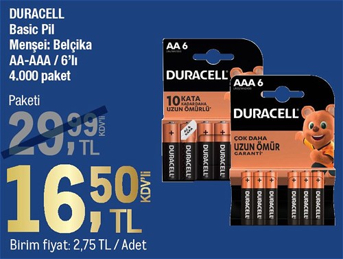 Duracell Basic Pil AA/AAA /6'lı image