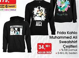 Frida Kahlo Muhammed Ali Sweatshirt Çeşitleri/Adet image