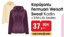 Kapüşonlu Fermuarlı Welsoft Sweat Kadın image