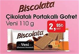 Biscolata Veni Çikolatalı Portakallı Gofret 110 g image