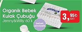 Jenny&Willy Organik Bebek Kulak Çubuğu 60'lı image