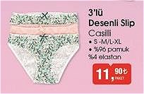 Casilli 3'lü Desenli Slip image