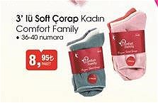 Comfort Family 3'lü Soft Çorap Kadın image