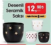 Desenli Seramik Saksı image